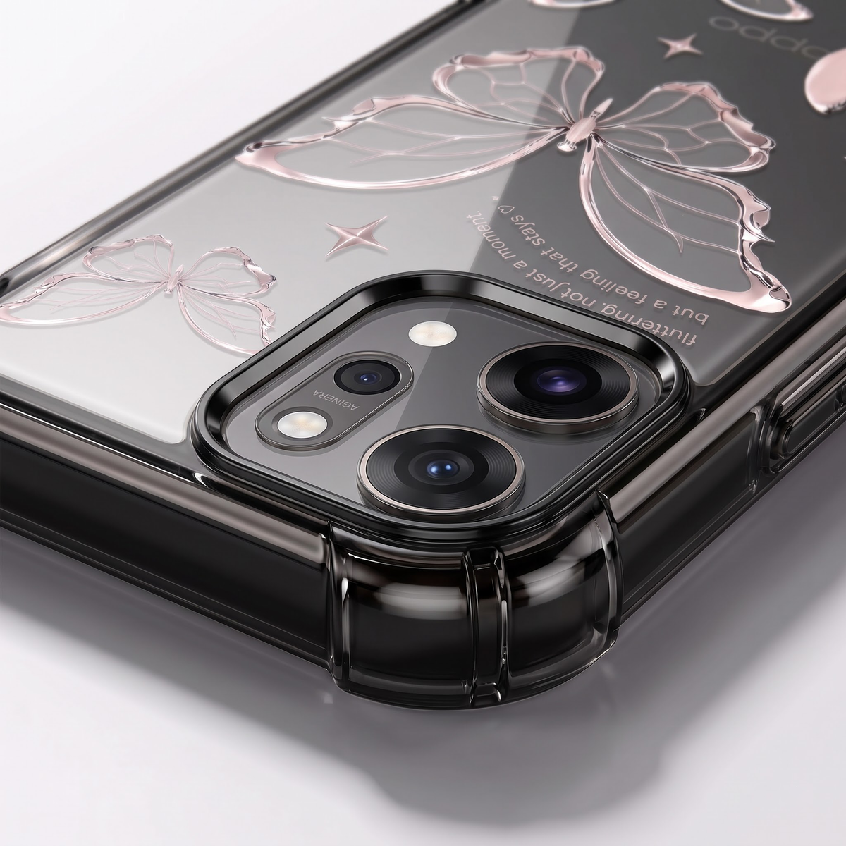 Oppo Reno 14 Pro 5G Transparent Butterfly Anti-Yellow Airbag Cover