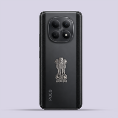 Poco M8 5G Compatible Satyamev Jayate 3D Metal Emblem Sticker