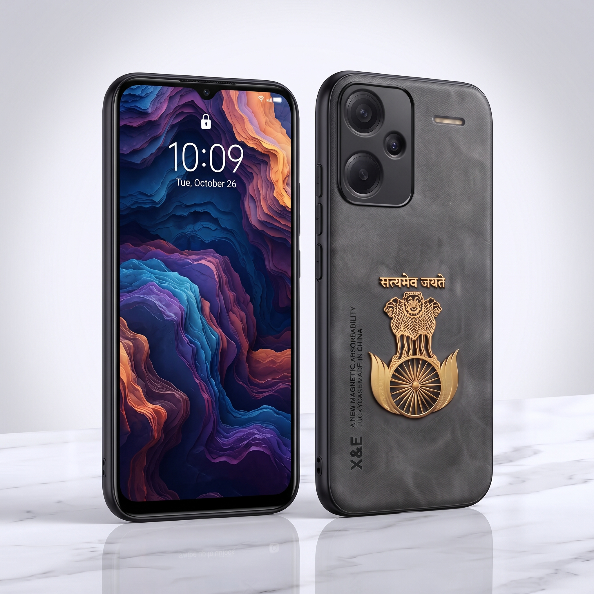 Redmi Note 13 Pro+ 5G Satyamev Jayate Comfortable Leather Phone Case