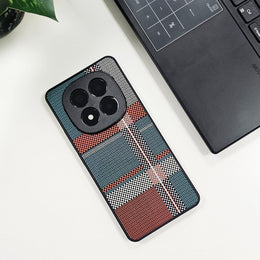 Redmi Note 14 Pro+ 5G Luxury Grid Pattern Glass Back Shockproof Case