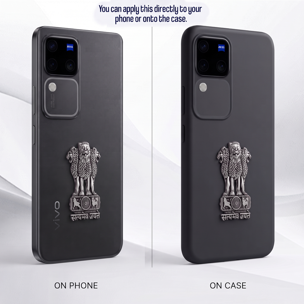 Vivo V30 5G Compatible Satyamev Jayate 3D Metal Emblem Sticker