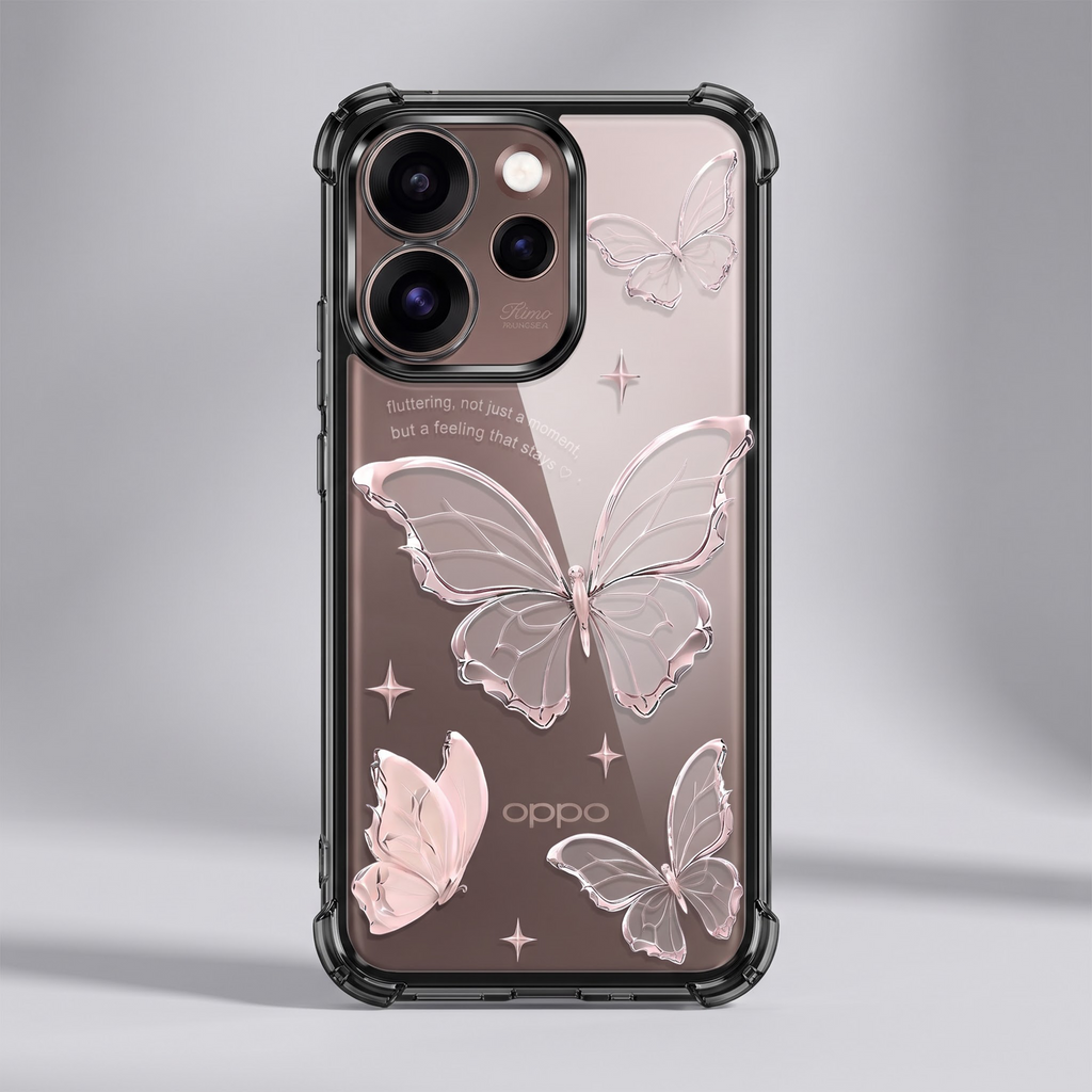 Oppo Reno 15 Pro Mini 5G Transparent Butterfly Anti-Yellow Airbag Cover