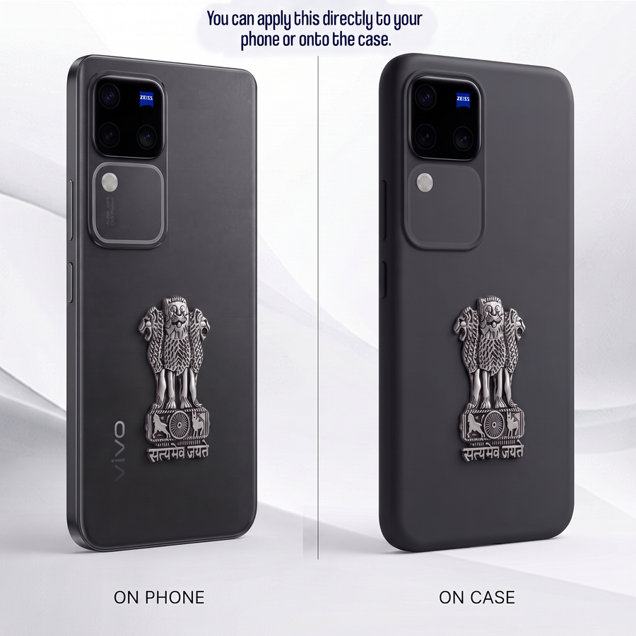 Vivo V30 Pro 5G Compatible Satyamev Jayate 3D Metal Emblem Sticker