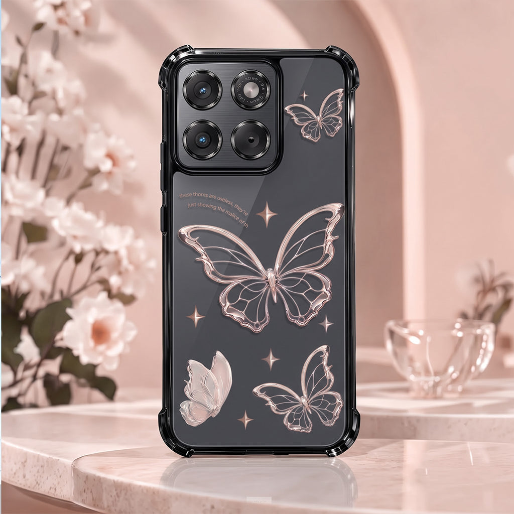 Motorola Edge 70 5G Transparent Butterfly Anti-Yellow Airbag Cover