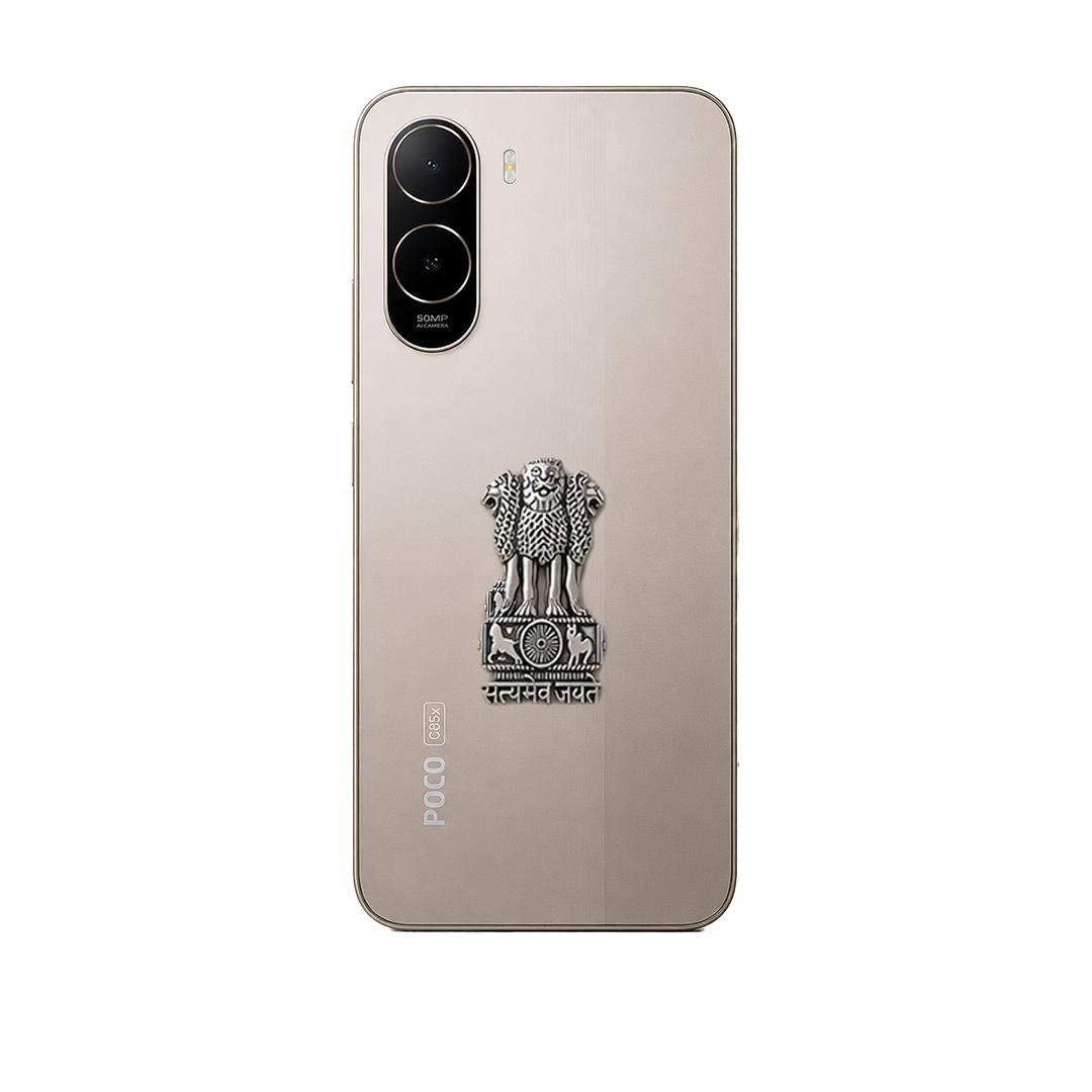 POCO C81 5G Compatible Satyamev Jayate 3D Metal Emblem Sticker