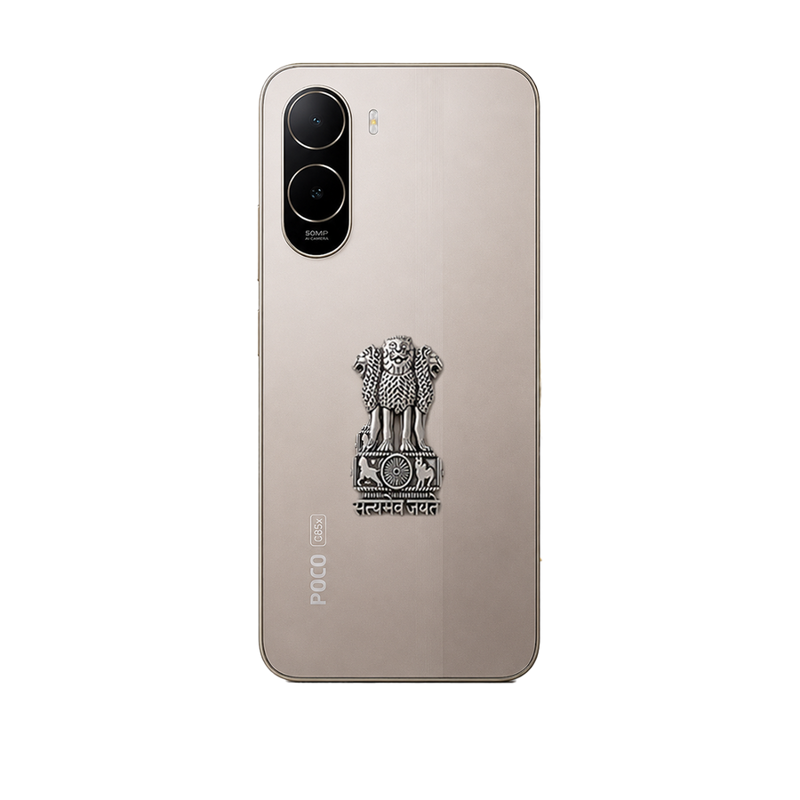 POCO C81 5G Compatible Satyamev Jayate 3D Metal Emblem Sticker