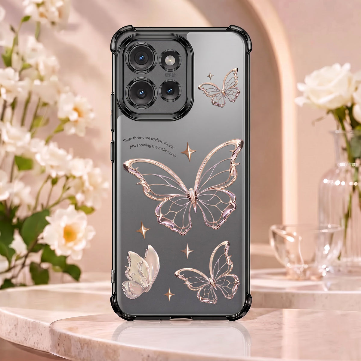 Motorola Edge 50 5G Transparent Butterfly Anti-Yellow Airbag Cover
