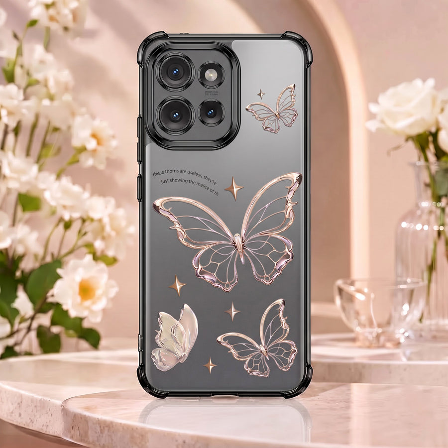 Motorola Edge 50 5G Transparent Butterfly Anti-Yellow Airbag Cover