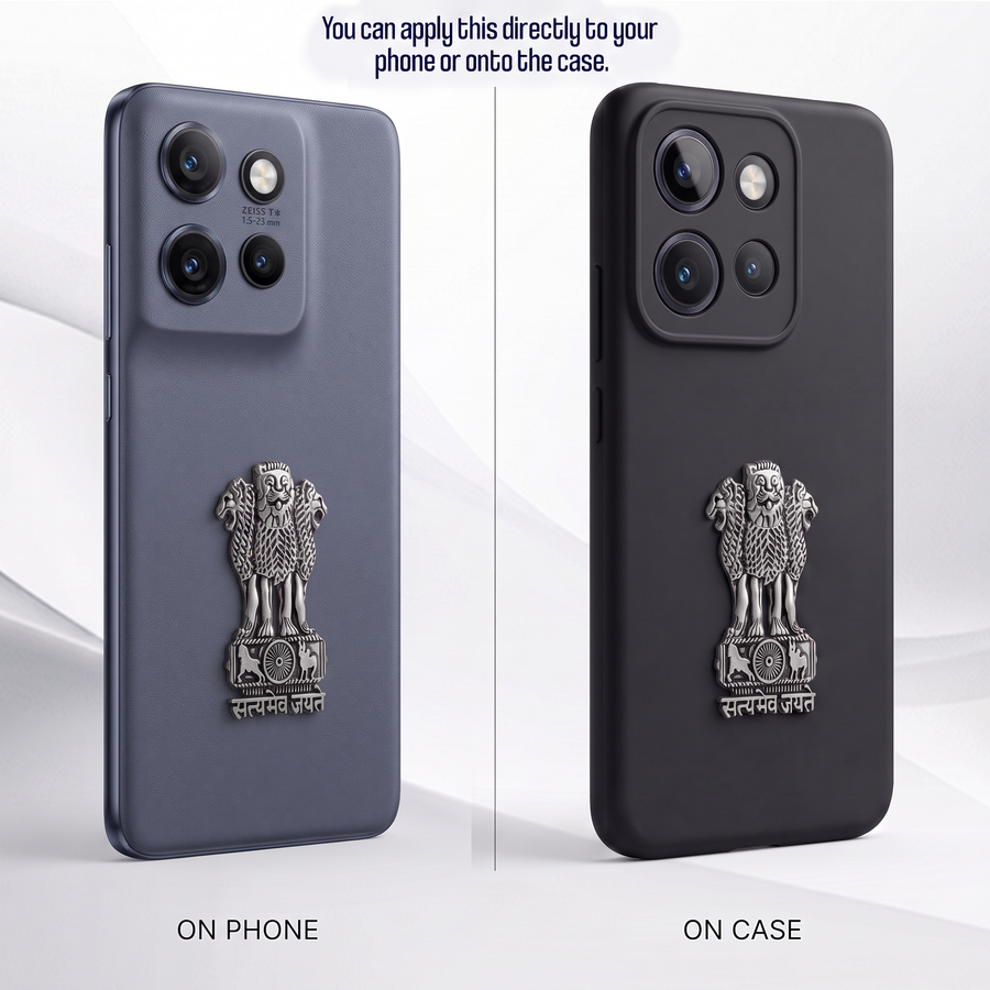 Motorola Edge 50 Neo 5G Compatible Satyamev Jayate 3D Metal Emblem Sticker