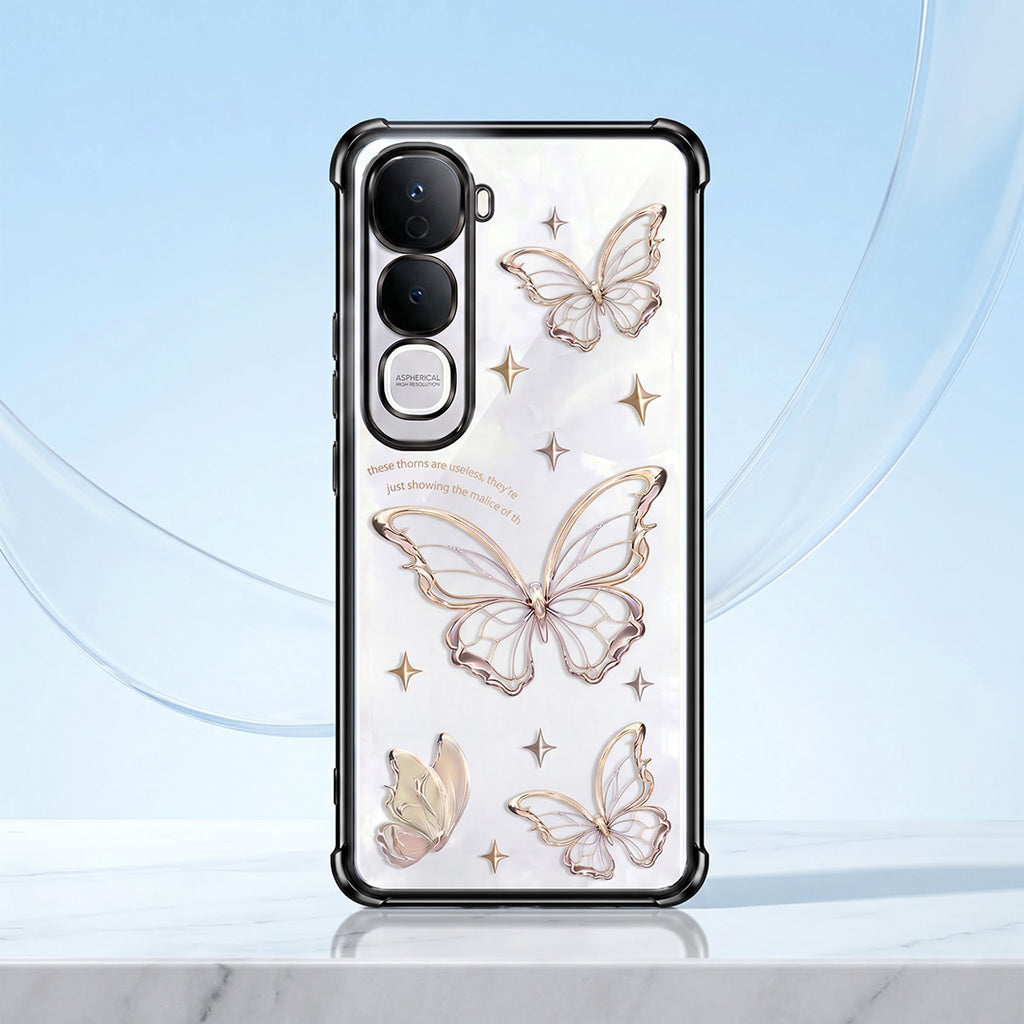 Vivo Y400 Pro 5G Transparent Butterfly Anti-Yellow Airbag Cover