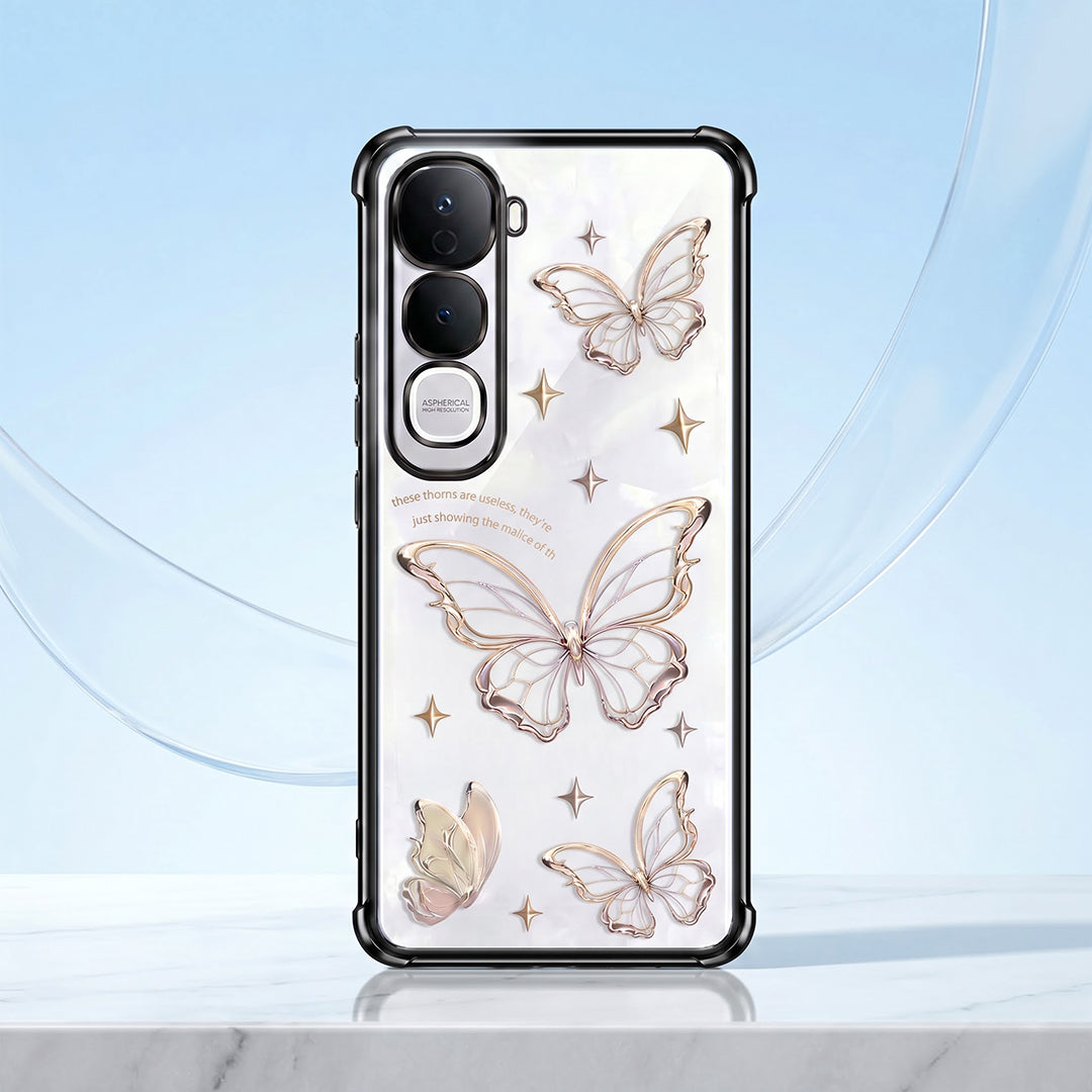Vivo Y400 Pro 5G Transparent Butterfly Anti-Yellow Airbag Cover