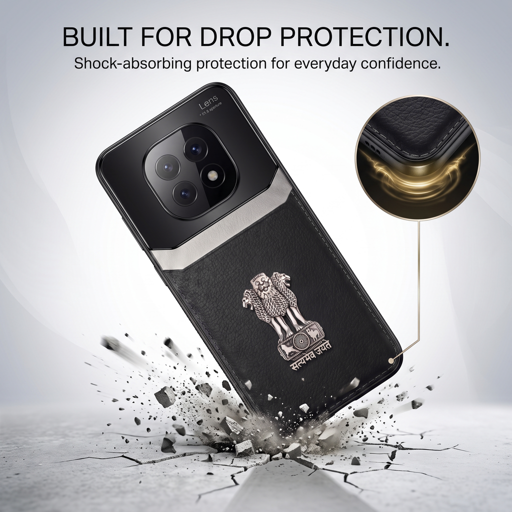 Oppo F29 Pro 5G Satyamev Jayate 3D Metal Leather Back Case