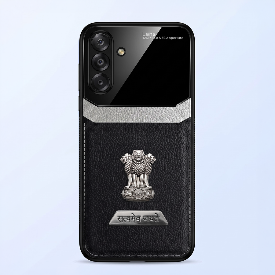 Samsung Galaxy A16 5G Satyamev Jayate 2-in-1 Emblem Leather Lens Protective Back Case