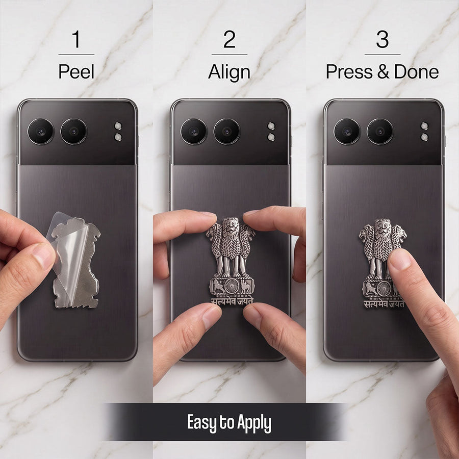 One Plus Nord 4 5G Compatible Satyamev Jayate 3D Metal Emblem Sticker