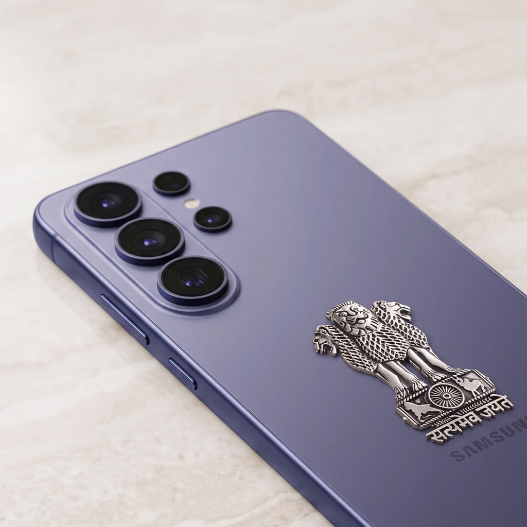 Samsung Galaxy S26 Ultra 5G Compatible Satyamev Jayate 3D Metal Emblem Sticker