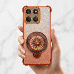 Motorola Edge 60 Pro 5G Stress Buster Wheel Rotating Shimmer Airbag Cosmic Orange Case