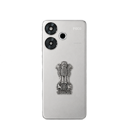 POCO F6 5G Compatible Satyamev Jayate 3D Metal Emblem Sticker