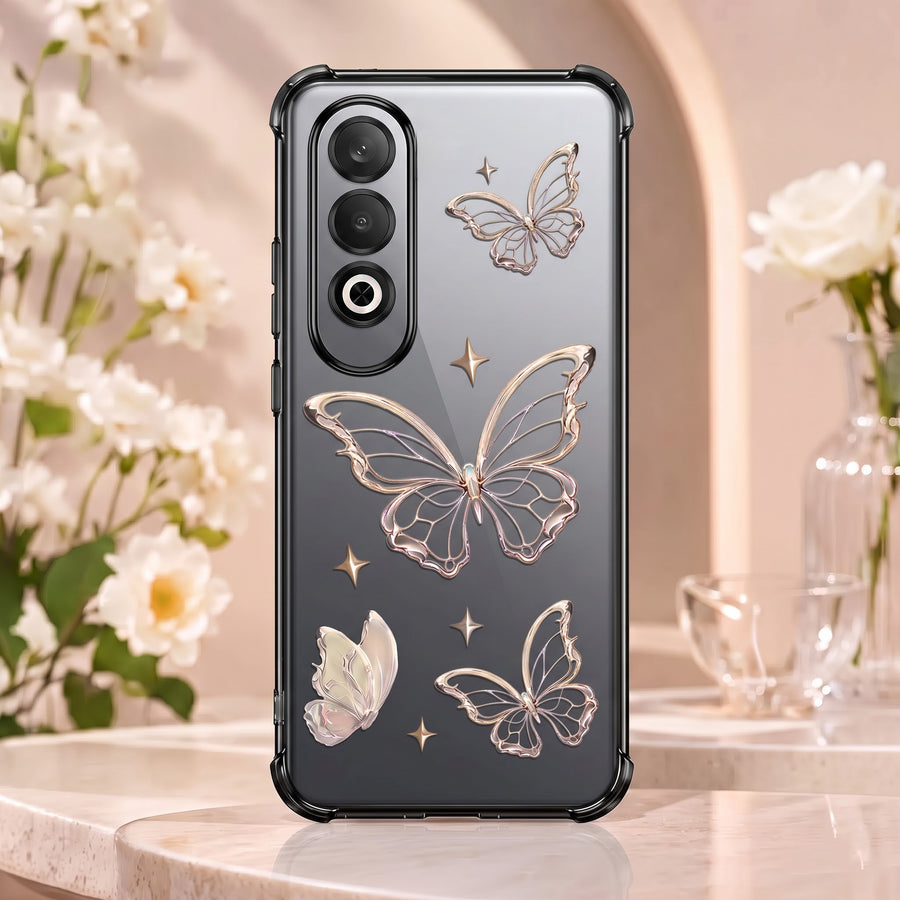 Oneplus Nord CE4 5G Transparent Butterfly Anti-Yellow Airbag Cover
