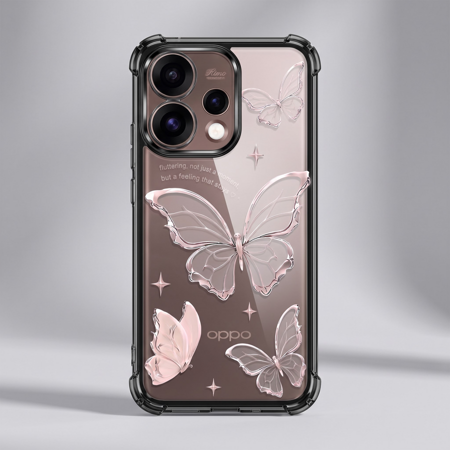 Oppo Reno 15 5G Transparent Butterfly Anti-Yellow Airbag Cover
