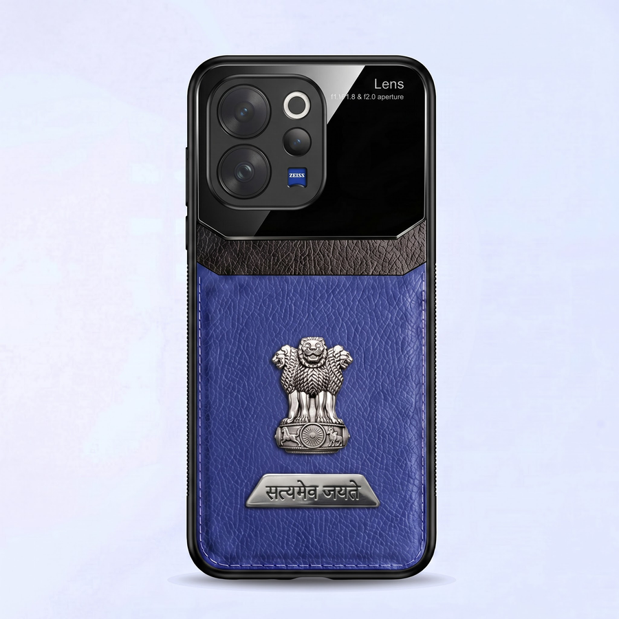 Vivo V70 5G Satyamev Jayate 2-in-1 Emblem Leather Lens Protective Back Case