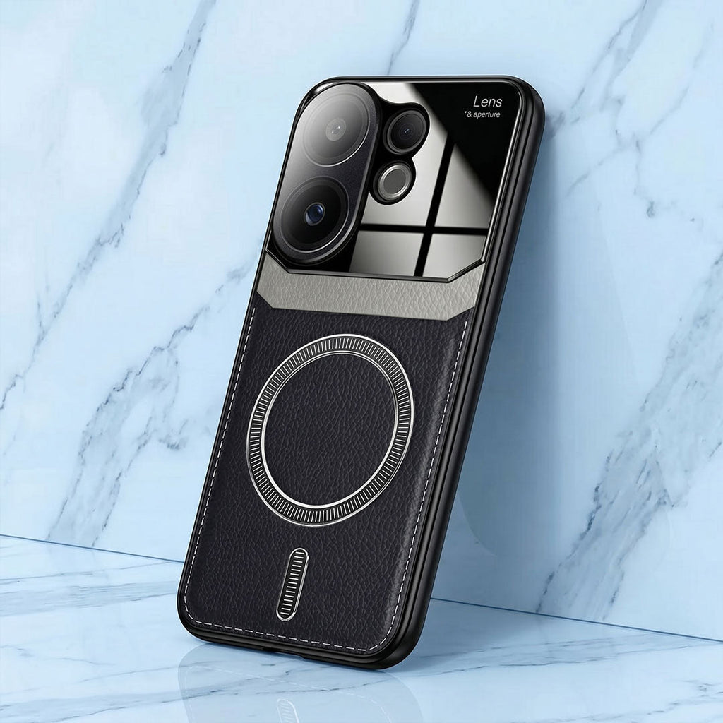 Vivo V60 5G Premium Magsafe Magnetic Leather Lens Protective Case