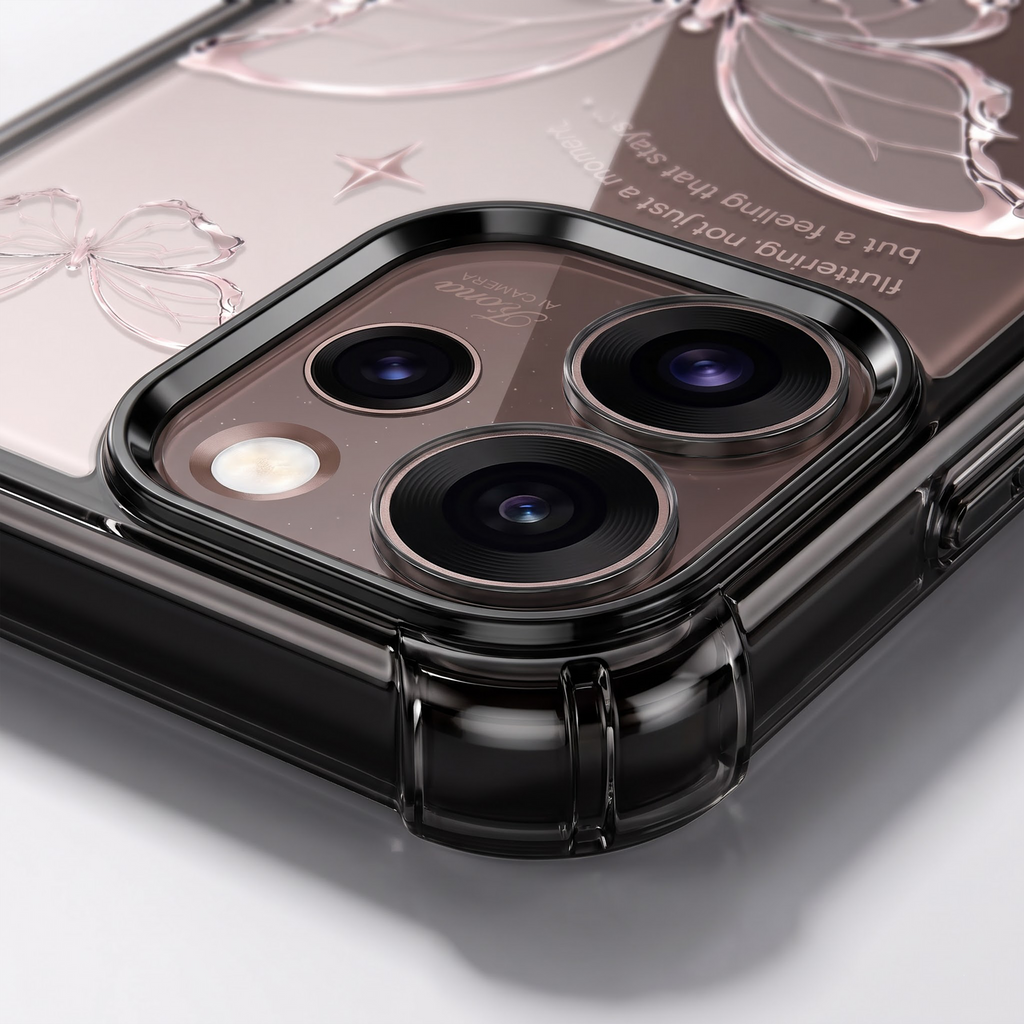 Oppo Reno 15 Pro Mini 5G Transparent Butterfly Anti-Yellow Airbag Cover
