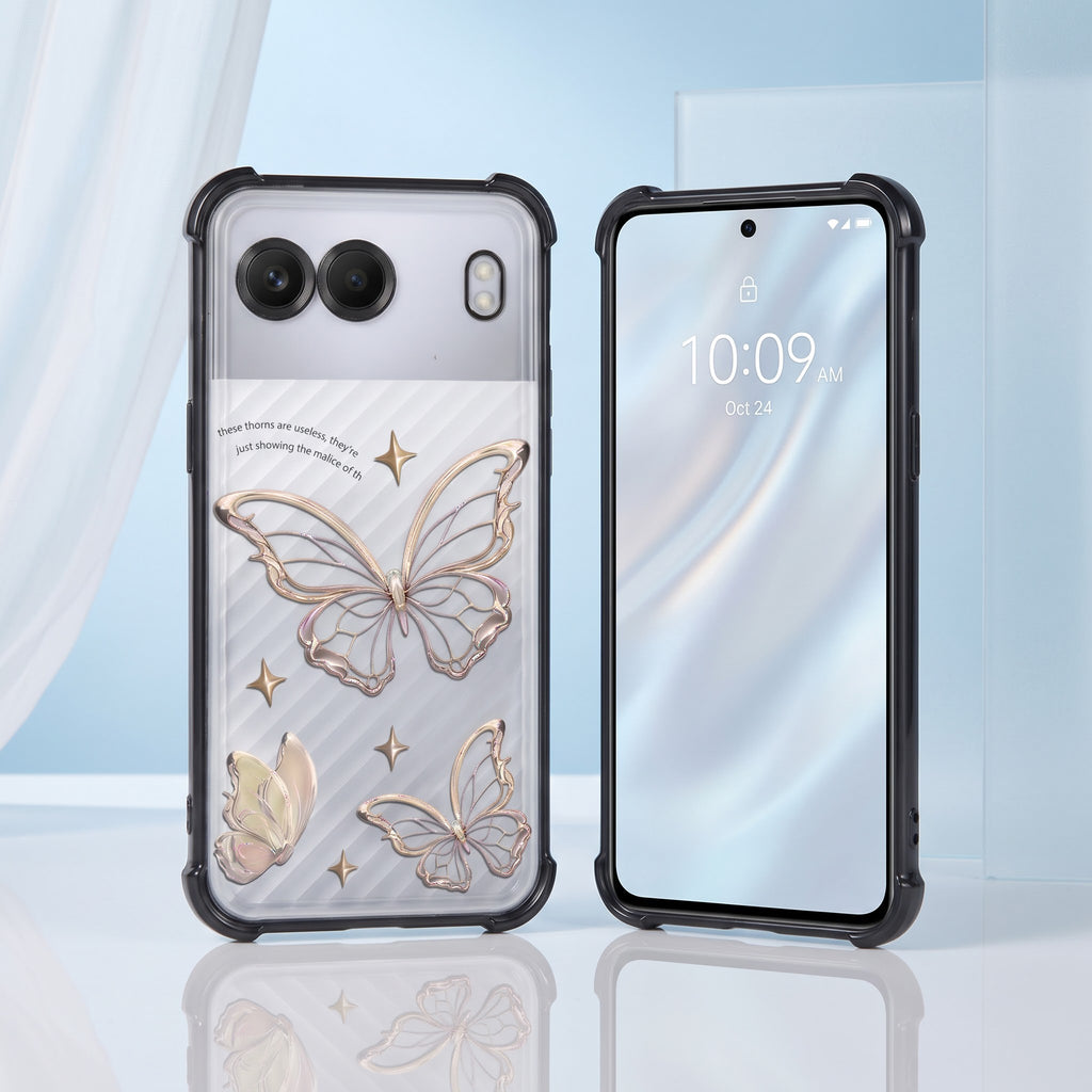 Oneplus Nord 4 5G Transparent Butterfly Anti-Yellow Airbag Cover