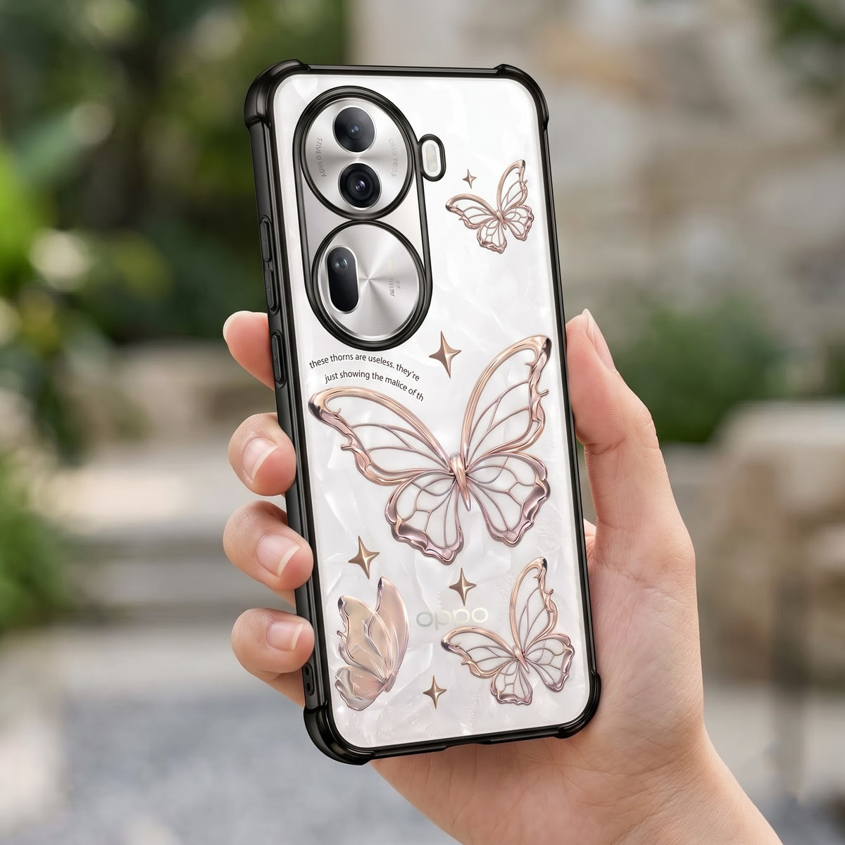 Oppo Reno 11 Pro 5G Transparent Butterfly Anti-Yellow Airbag Cover