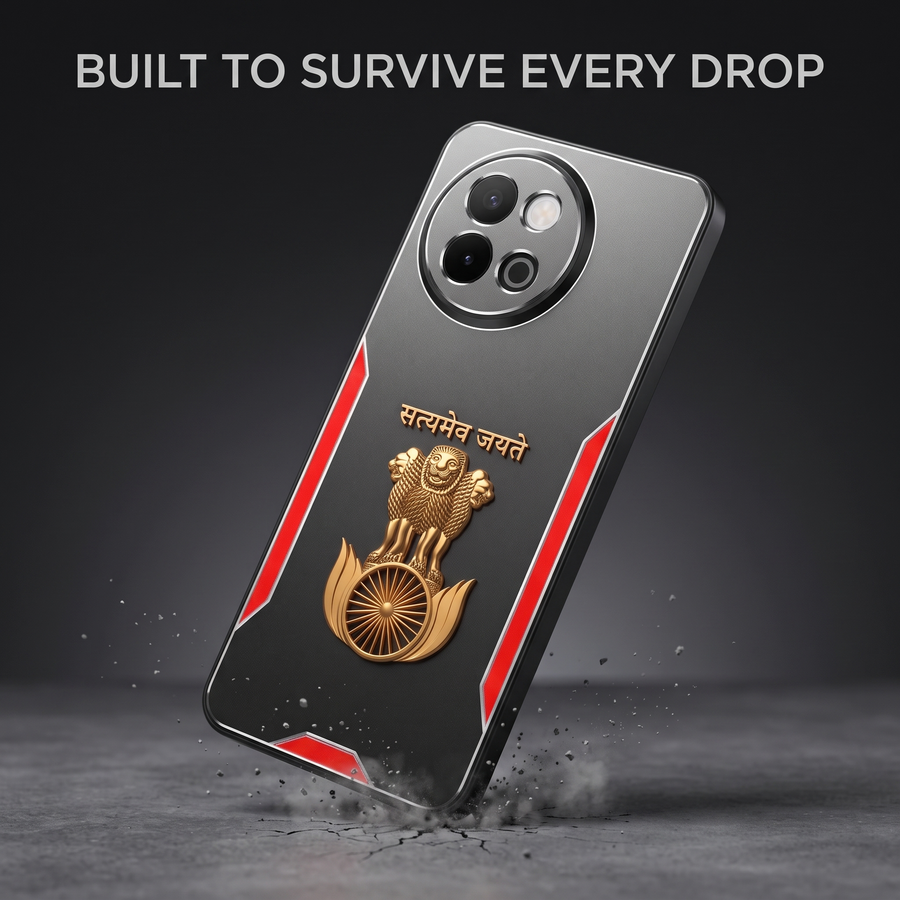 Vivo Y58 5G Satyamev Jayate 3D Metal Aluminium Back Case