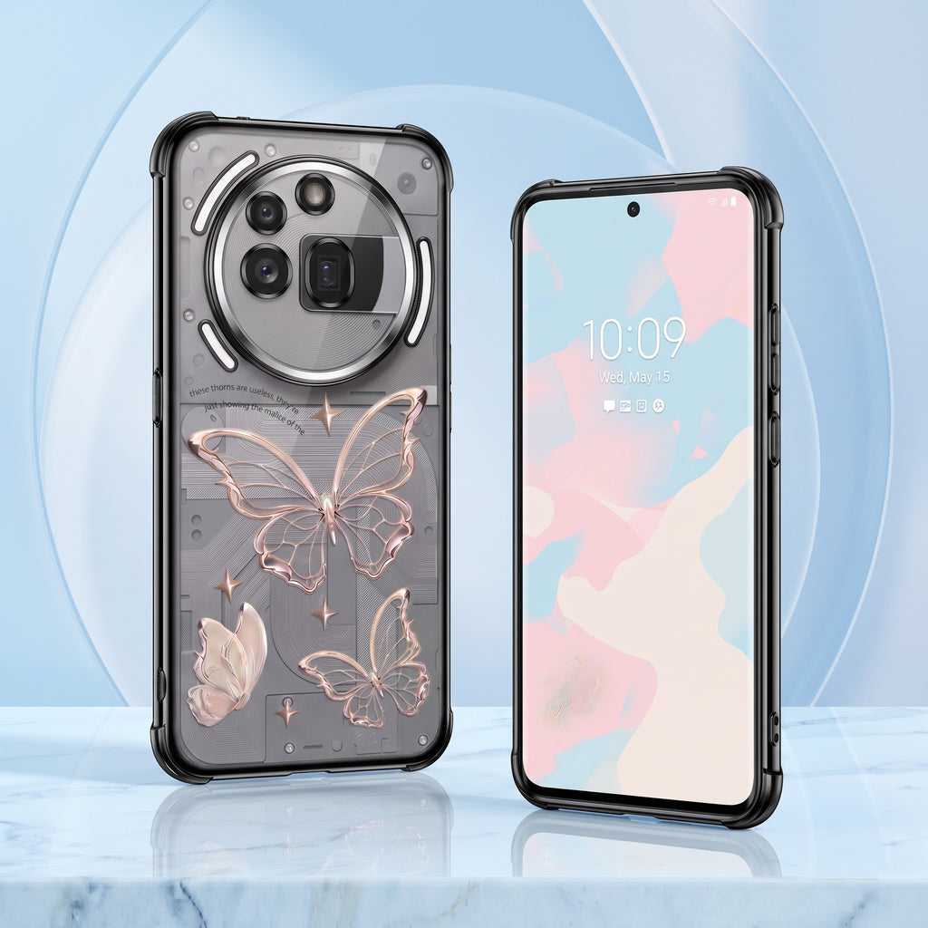 Nothing Phone 3A Pro 5G Transparent Butterfly Anti-Yellow Airbag Cover