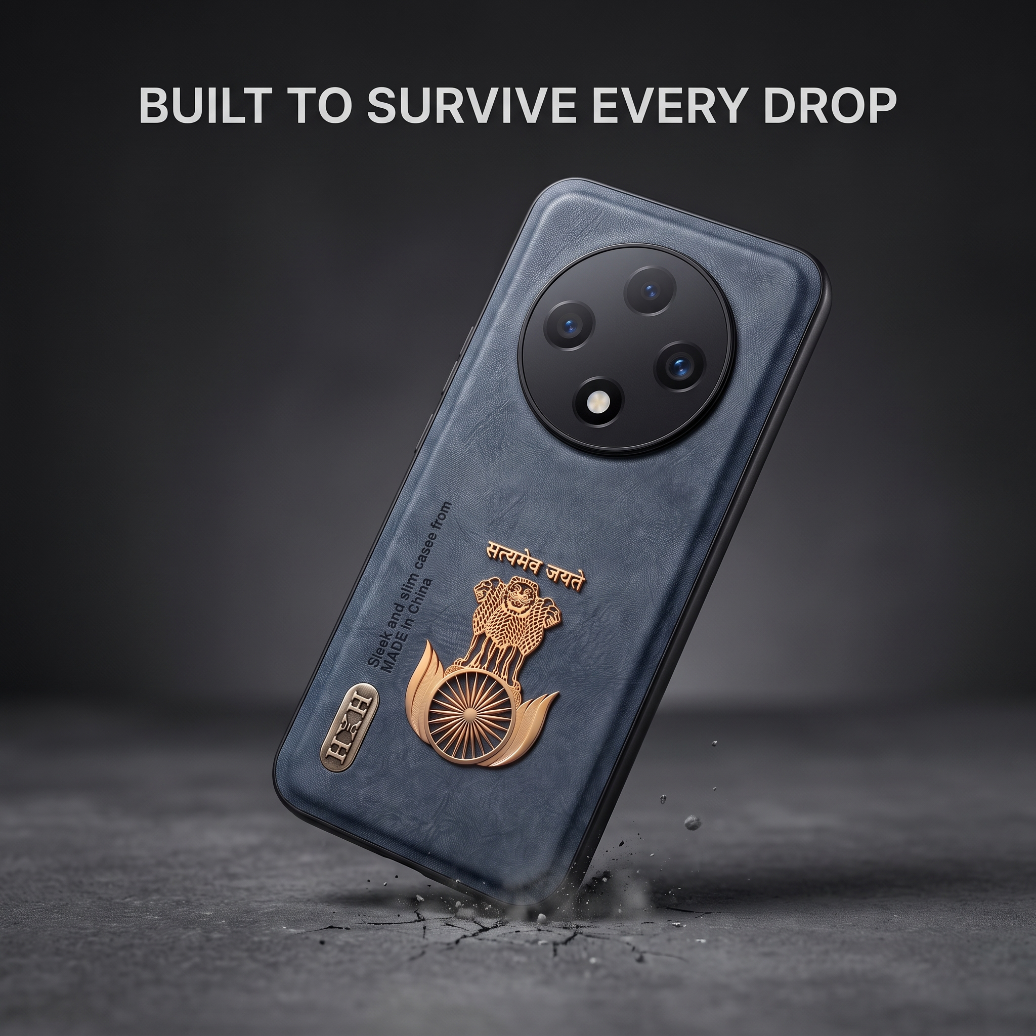 Oppo F27 Pro+ 5G Skin Feel 3D Satyamev Jayate PU Leather Case