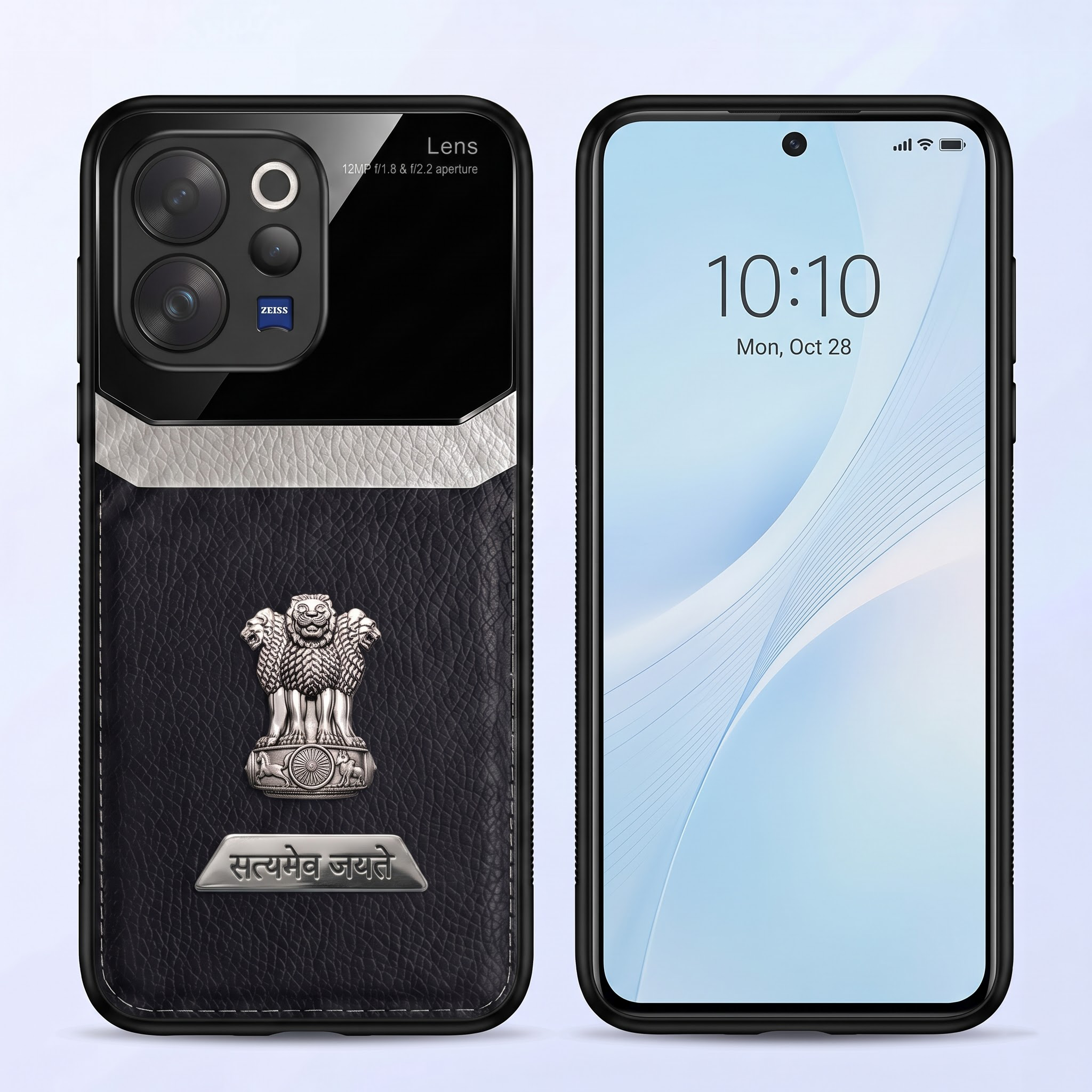 Vivo V70 5G Satyamev Jayate 2-in-1 Emblem Leather Lens Protective Back Case