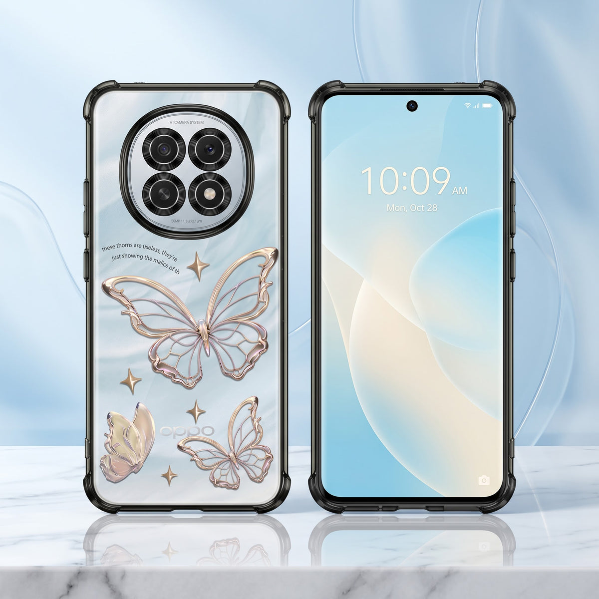 Oppo F29 5G Transparent Butterfly Anti-Yellow Airbag Cover
