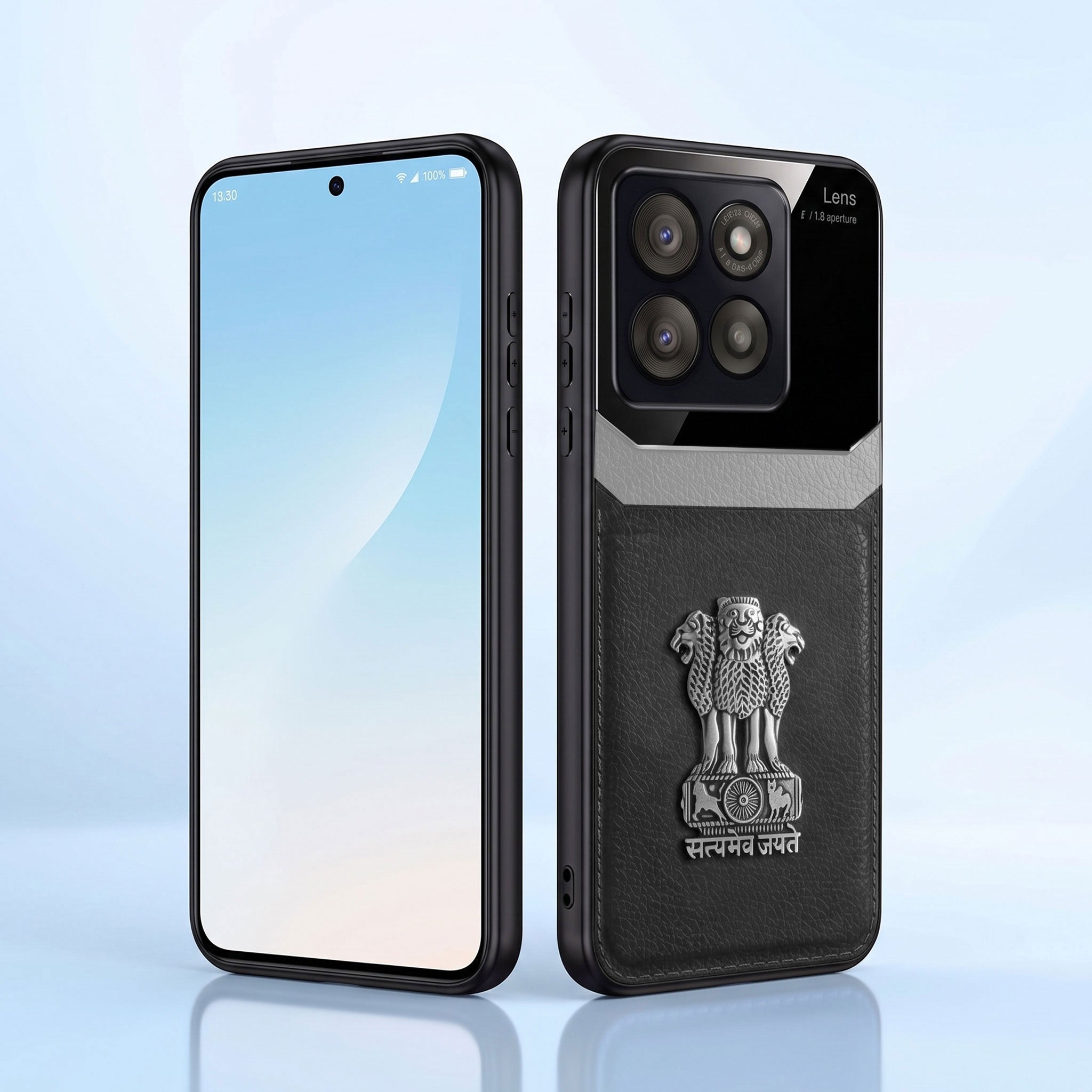 Motorola Edge 60 Fusion 5G Satyamev Jayate 3D Metal Leather Back Case