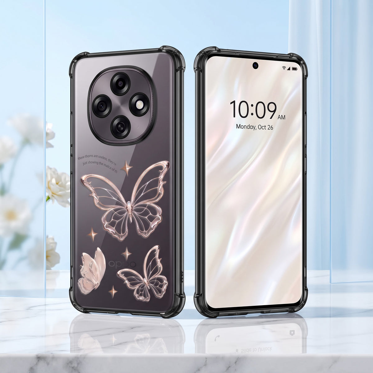 Oppo F31 Pro 5G Transparent Butterfly Anti-Yellow Airbag Cover