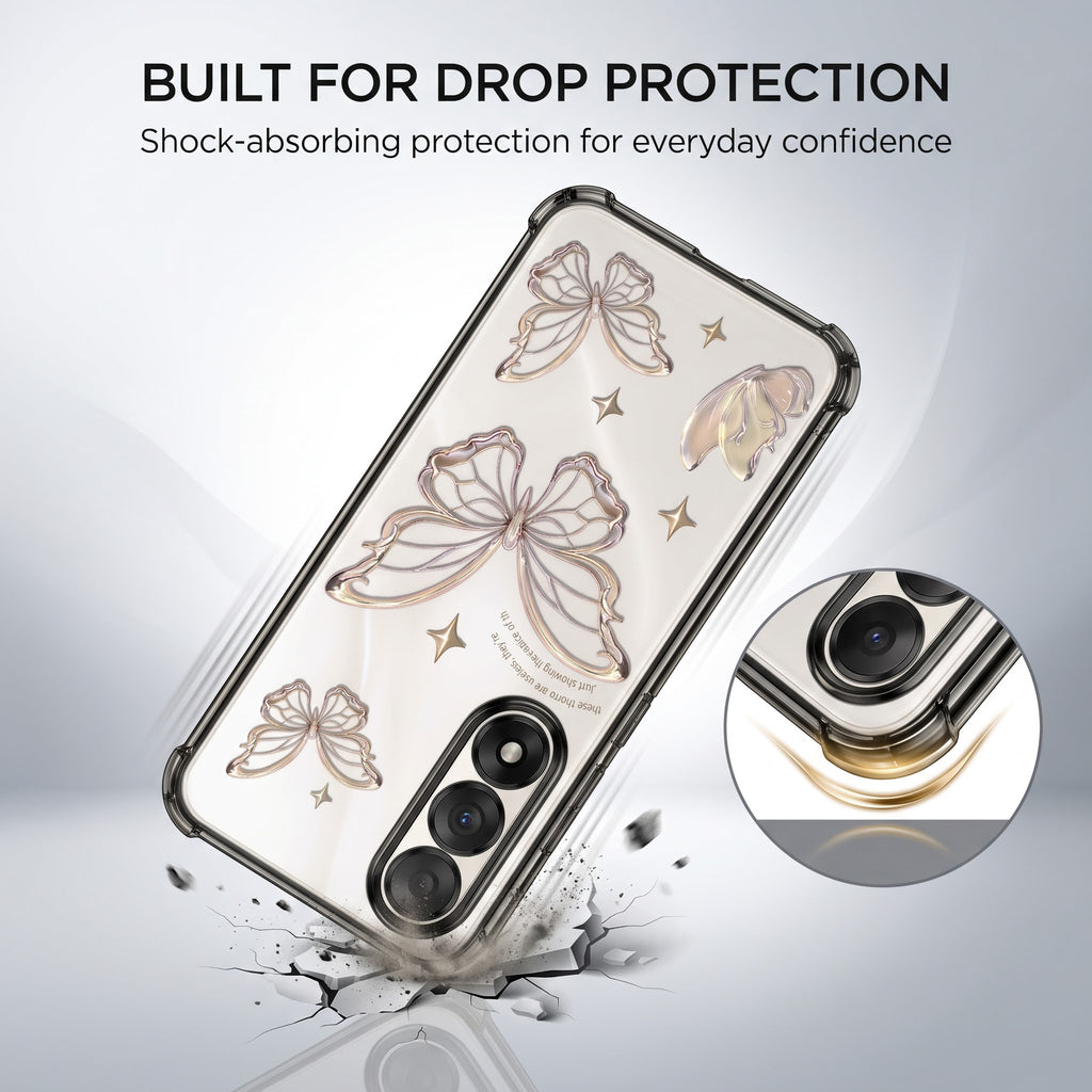 Oneplus Nord 5 5G Transparent Butterfly Anti-Yellow Airbag Cover