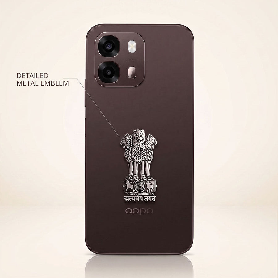 Oppo A6 Pro 5G Compatible Satyamev Jayate 3D Metal Emblem Sticker