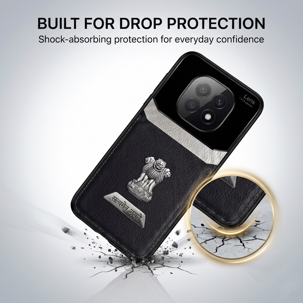 Oppo F29 Pro 5G Satyamev Jayate 2-in-1 Emblem Leather Lens Protective Back Case