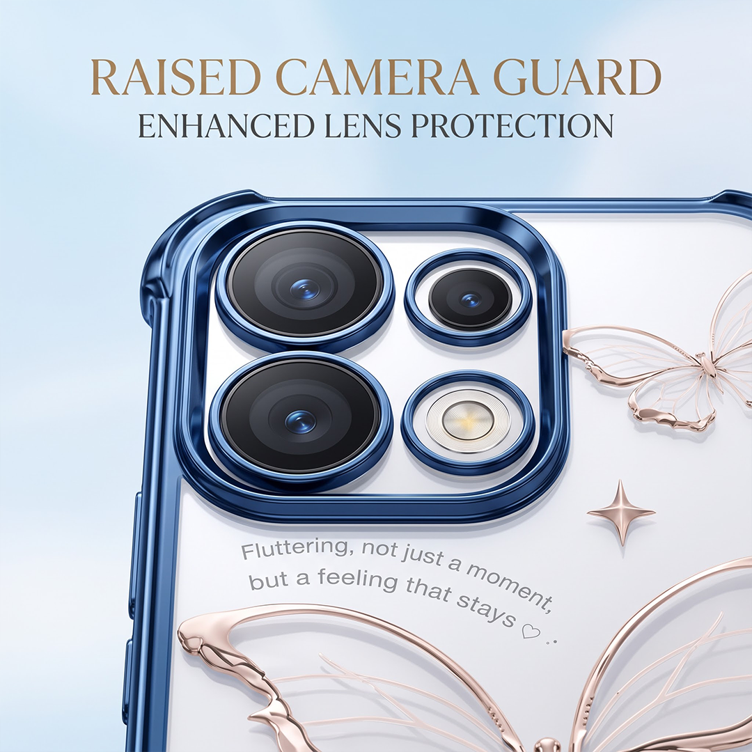 Oppo Reno 16 5G Transparent Butterfly Anti-Yellow Airbag Cover