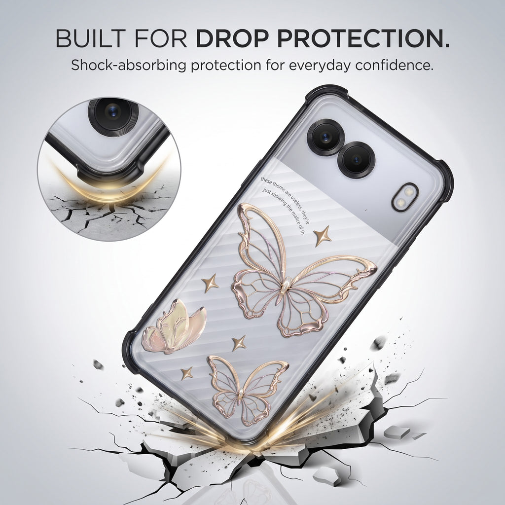 Oneplus Nord 4 5G Transparent Butterfly Anti-Yellow Airbag Cover
