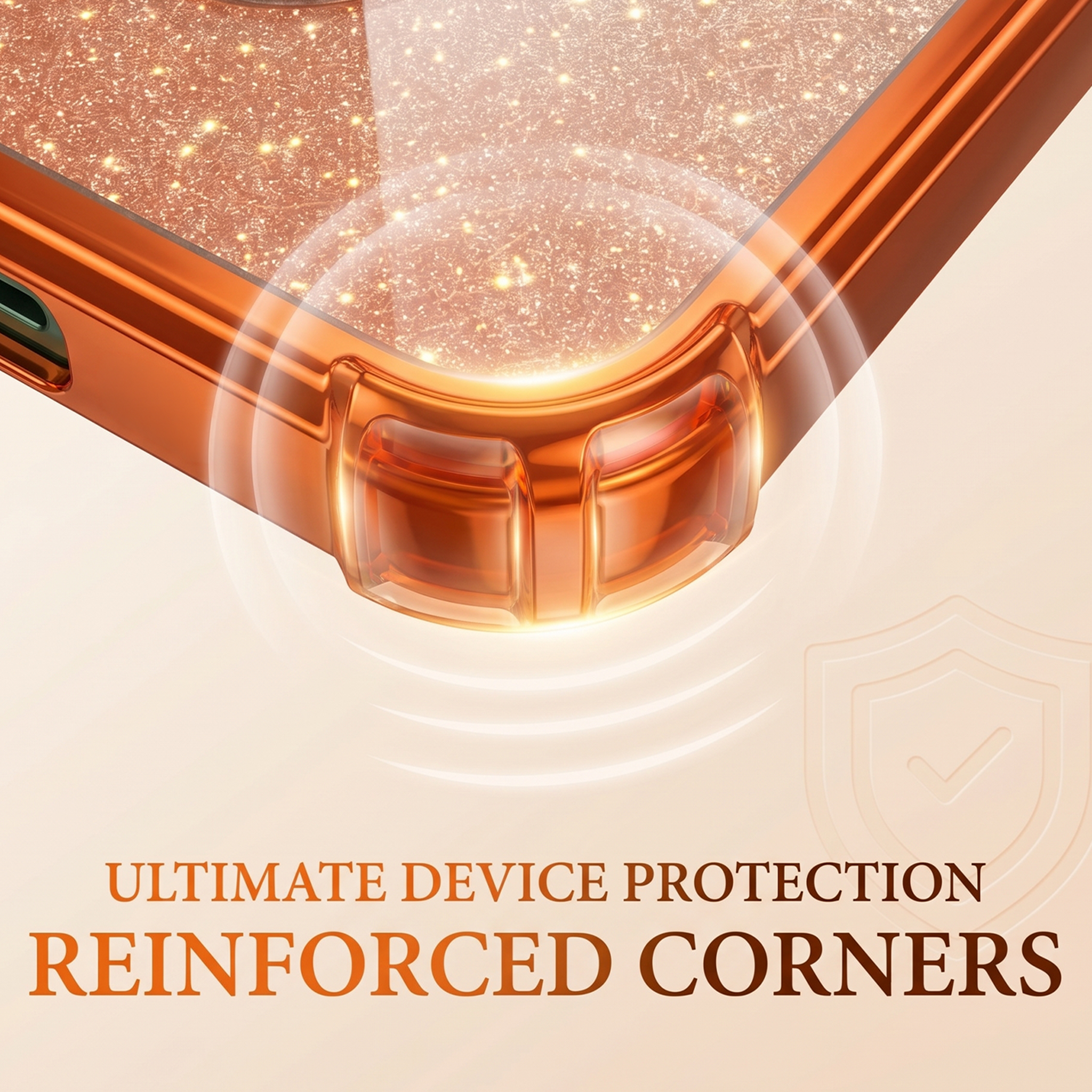 Vivo V70 FE 5G Luxury Shockproof Shimmer Airbag Cosmic Orange Case