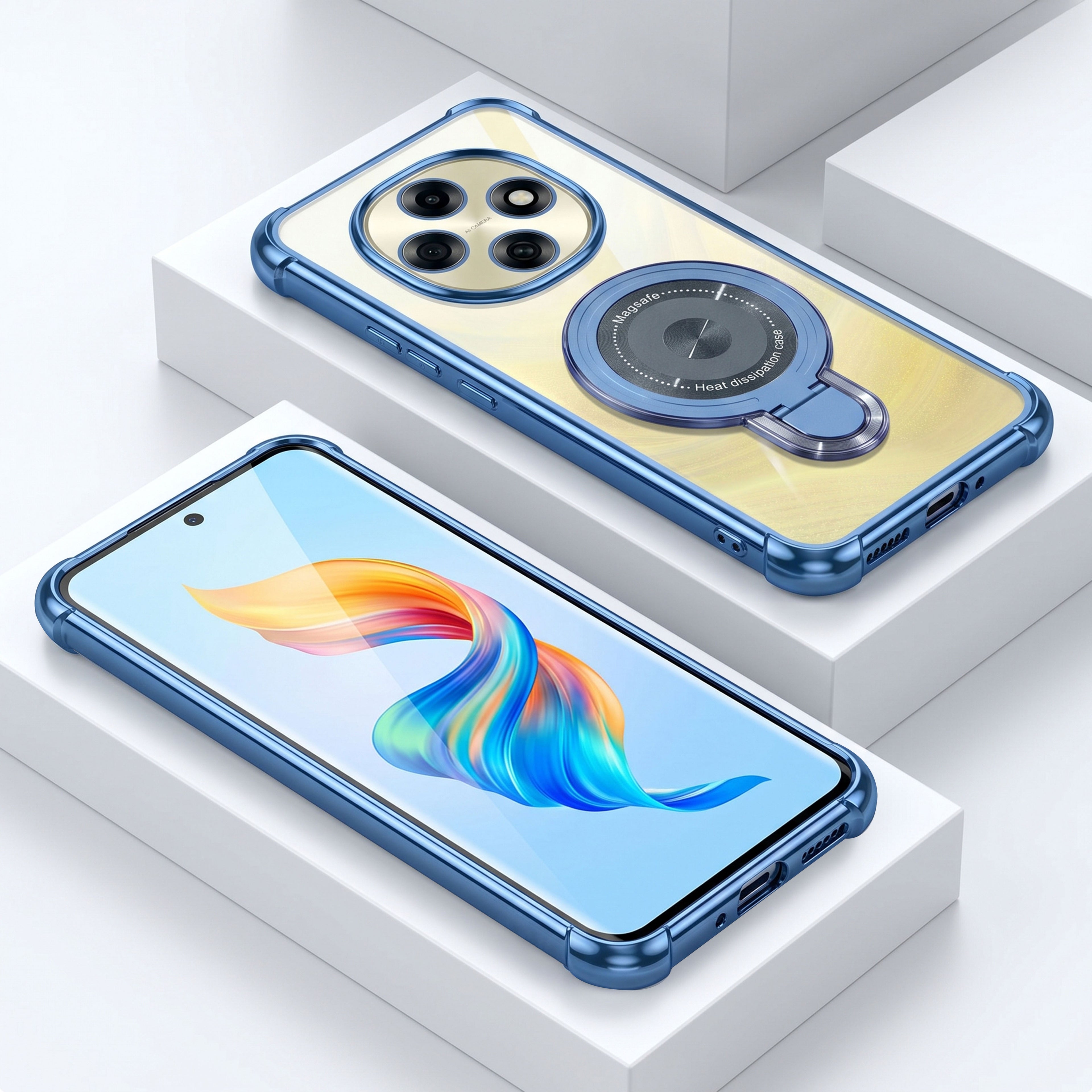 Oppo F31 Pro 5G Luxury Four Corner Invincible Bracket Ring Stand Case