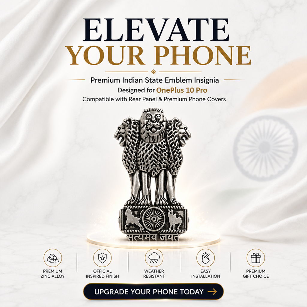 OnePlus 10 Pro 5G Compatible Satyamev Jayate 3D Metal Emblem Sticker