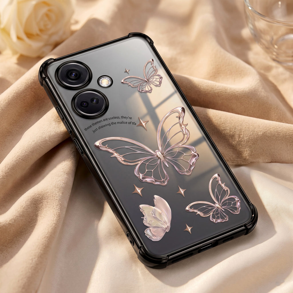 Oneplus Nord CE3 5G Transparent Butterfly Anti-Yellow Airbag Cover