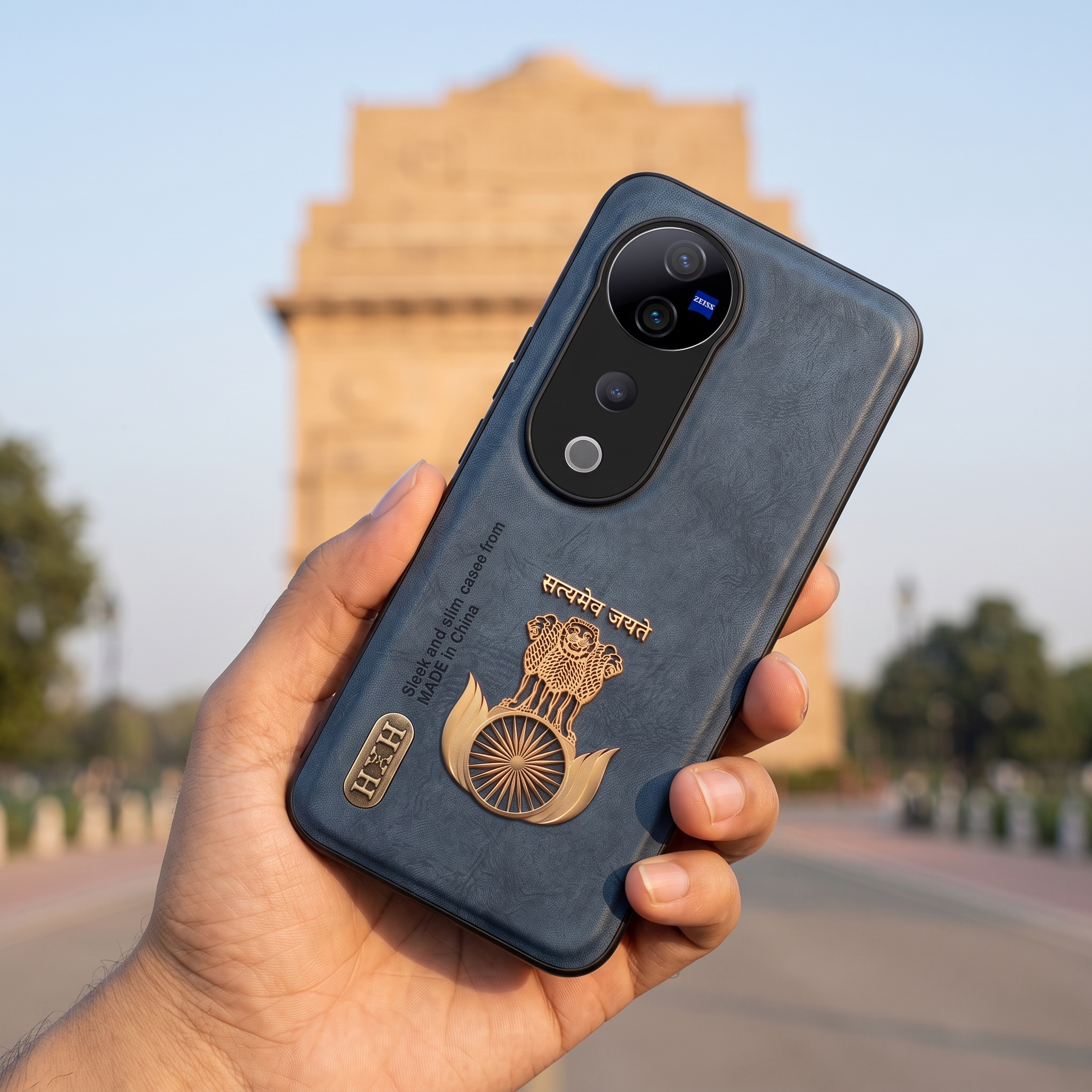 Vivo V40 Pro 5G Skin Feel 3D Satyamev Jayate PU Leather Case