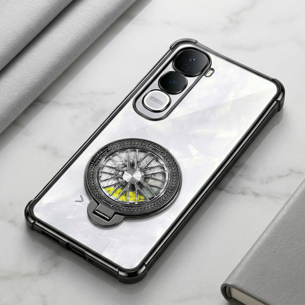 Vivo Y400 Pro 5G Premium Stress Buster Wheel Rotating Shockproof Airbags Case