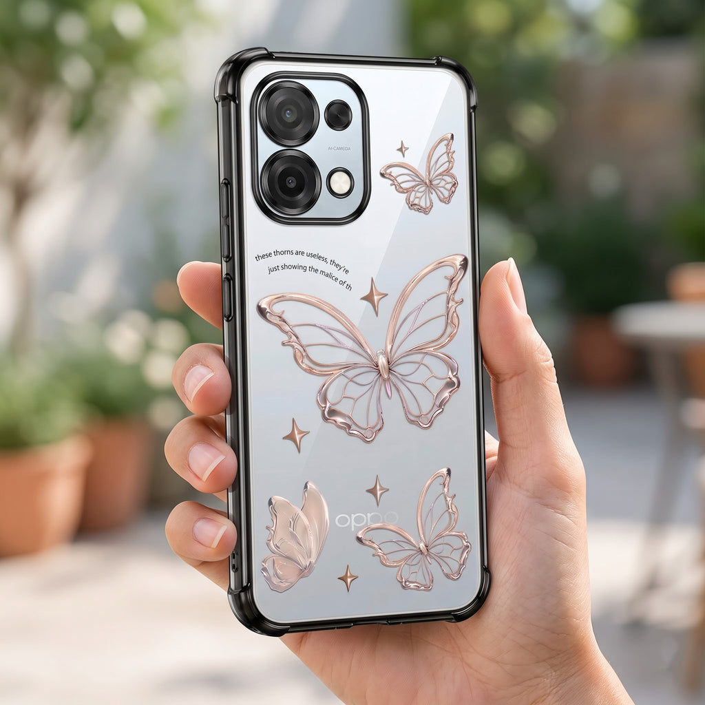 Oppo F31 5G Transparent Butterfly Anti-Yellow Airbag Cover