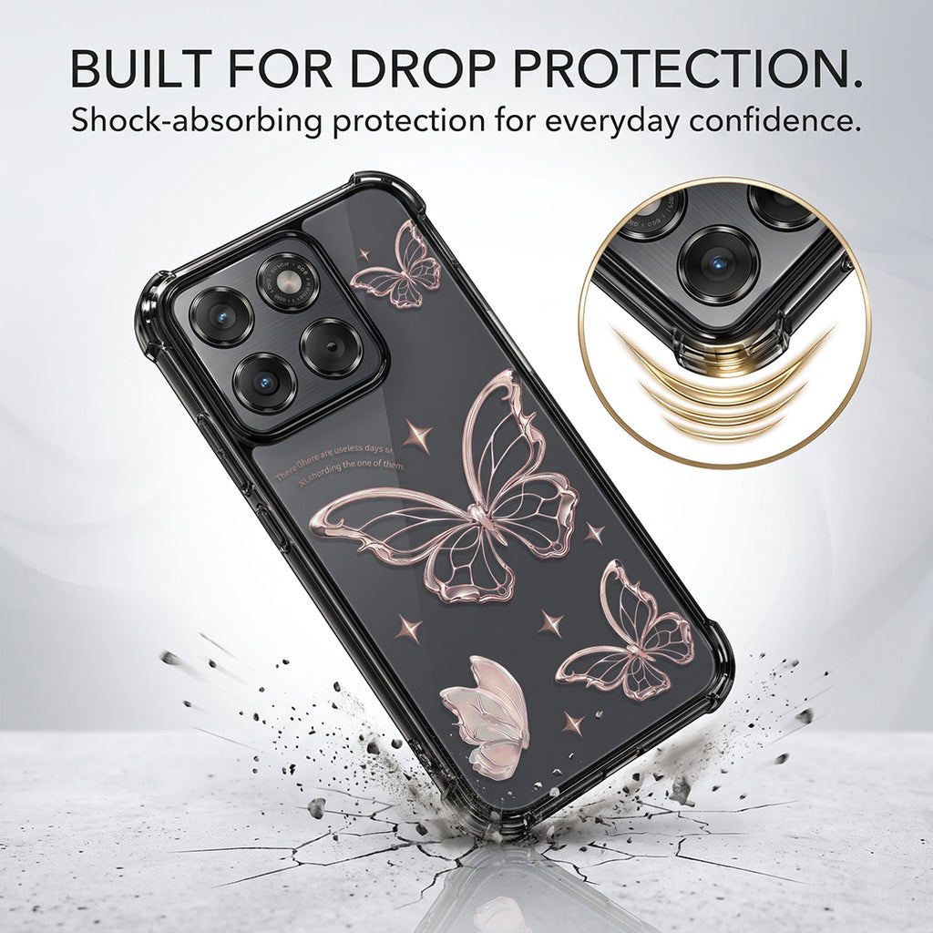Motorola Edge 70 5G Transparent Butterfly Anti-Yellow Airbag Cover