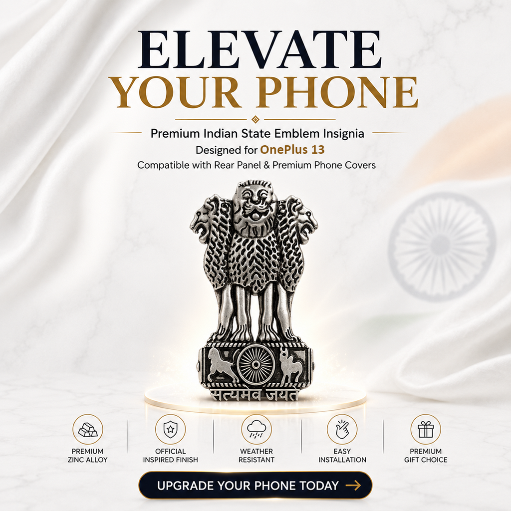 Oppo A6x 5G Compatible Satyamev Jayate 3D Metal Emblem Sticker