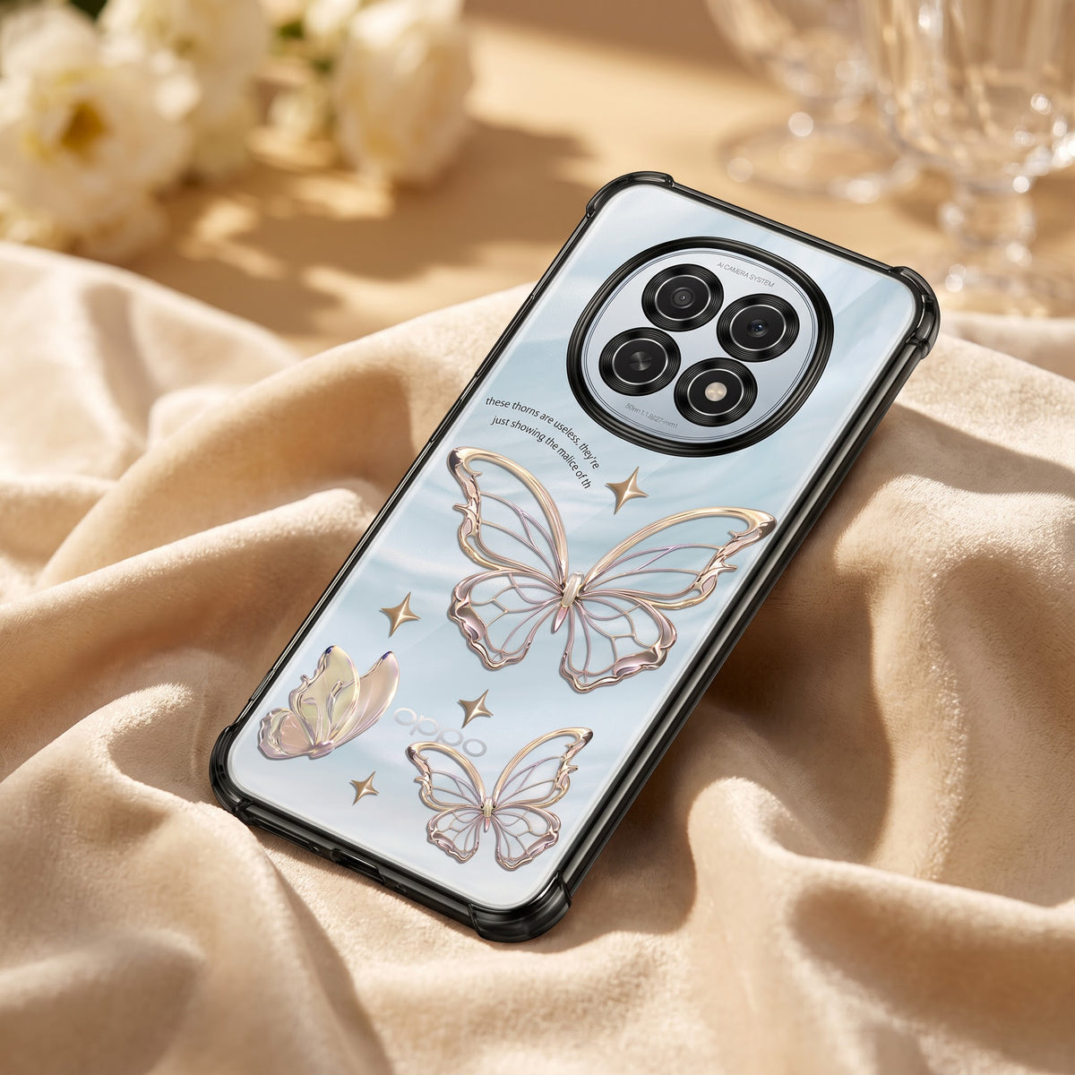 Oppo F29 5G Transparent Butterfly Anti-Yellow Airbag Cover